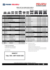 pricelist isuzu
